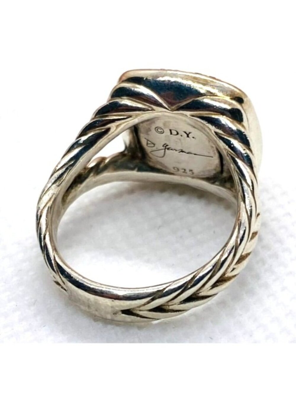 David Yurman Albion Pave Diamond Ring Size 6.25 14.5mm - Picture 10 of 12